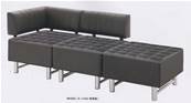 BANQUETTE NOIR 3 ELEMENTS K112AD